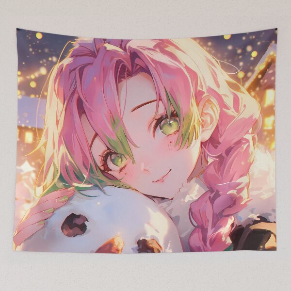 Item preview, Demon Mitsuri Kanroji Christmas Snow Man Sweet Winter Anime Girl Holiday Fantasy designed and sold by CarlosBender.