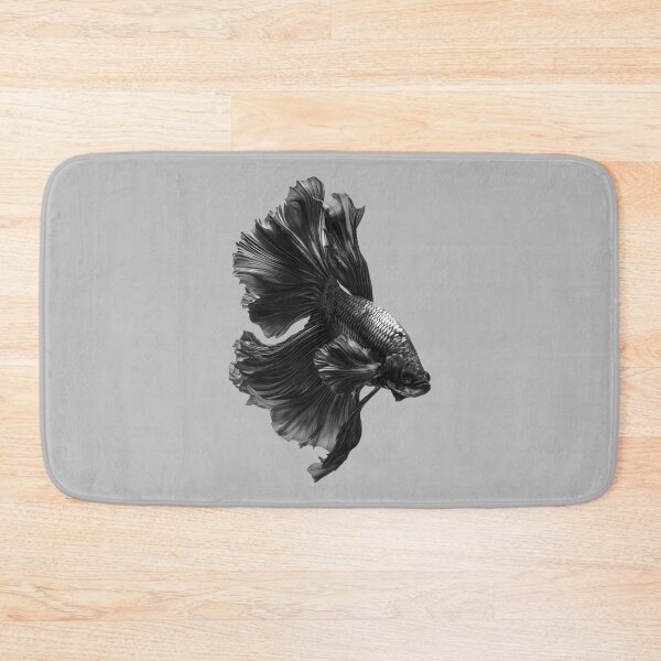 Item preview, Black Melano Betta Siamese Fighting Fish, Jet-Black Halfmoon Veiltail designed and sold by meganohm.