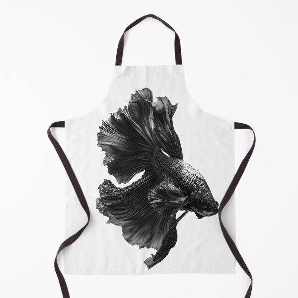 Item preview, Black Melano Betta Siamese Fighting Fish, Jet-Black Halfmoon Veiltail designed and sold by meganohm.