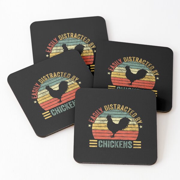 Item preview, Easily Distracted By Chickens Funny Retro Animal Farm Lover designed and sold by AndreaBonnie.