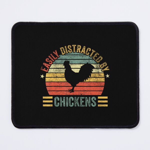 Item preview, Easily Distracted By Chickens Funny Retro Animal Farm Lover designed and sold by AndreaBonnie.