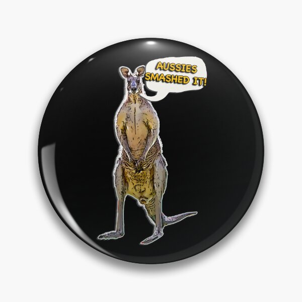 Item preview, Aussie Kangaroo Cartoon with Speech Bubble Saying Aussies Smashed It designed and sold by Michael van der Hoorn.