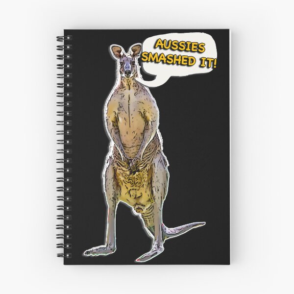 Item preview, Aussie Kangaroo Cartoon with Speech Bubble Saying Aussies Smashed It designed and sold by Michael van der Hoorn.