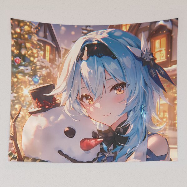 Item preview, Eula Genshin Impact Christmas Snow Man Winter Fantasy Festive Warm Atmosphere designed and sold by CarlosBender.
