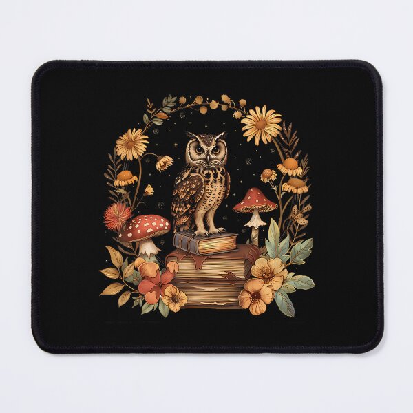 Item preview, Cottagecore Aesthetic Owl Books Mushroom Witchy Floral designed and sold by DollieMichele.