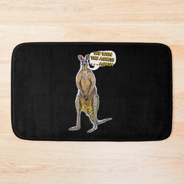 Item preview, Aussie Kangaroo Cartoon with Speech Bubble Saying We Won the Ashes Again designed and sold by Michael van der Hoorn.
