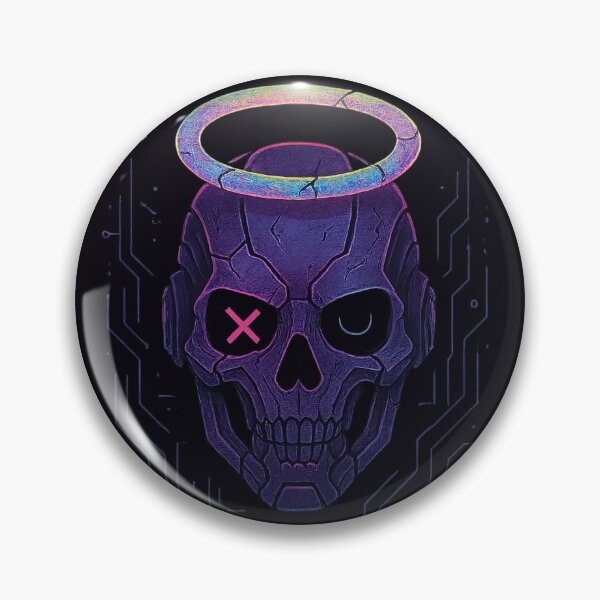 Artikelvorschau, Cyberpunk Halo Fehler Roboterschädel entworfen und verkauft von jgvisualarts.