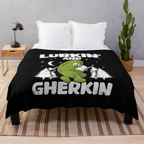 Item preview, Lurkin' And Gherkin Funny Cucumber Dill Pickle Lurk designed and sold by KellyJudith.
