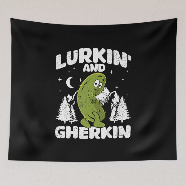 Artikelvorschau, Lurkin' And Gherkin Funny Cucumber Dill Pickle Lurk entworfen und verkauft von KellyJudith.