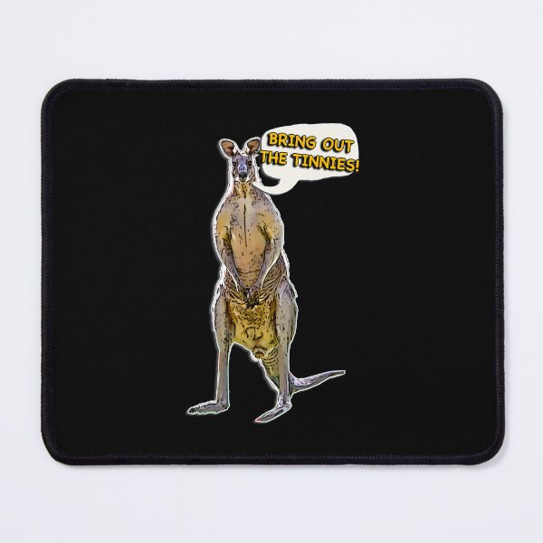 Item preview, Aussie Kangaroo Cartoon with Speech Bubble Saying Bring Out the Tinnies designed and sold by Michael van der Hoorn.