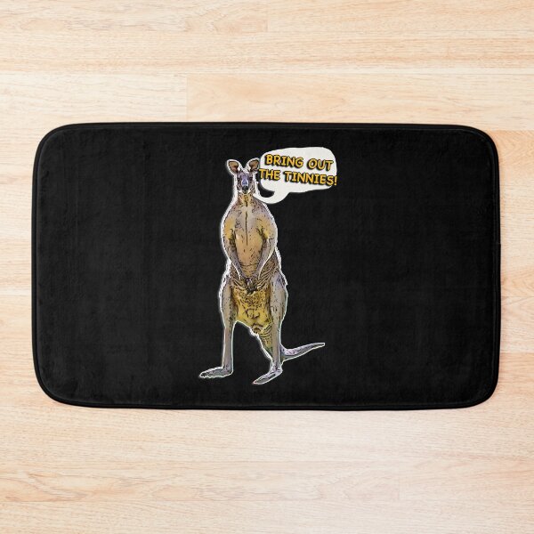 Item preview, Aussie Kangaroo Cartoon with Speech Bubble Saying Bring Out the Tinnies designed and sold by Michael van der Hoorn.