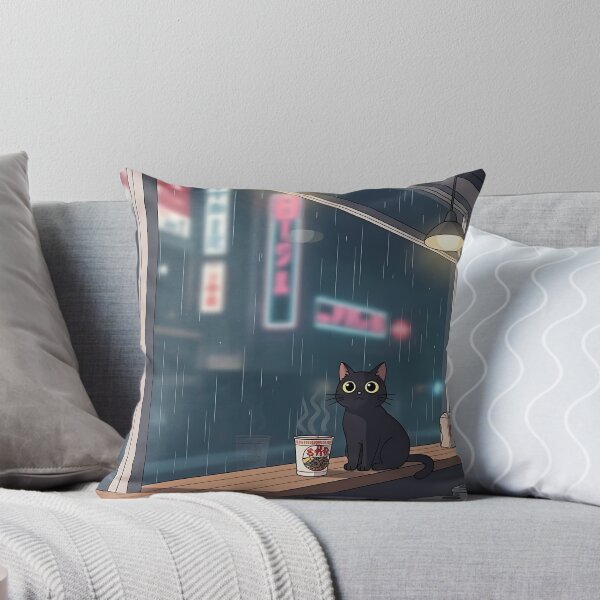 Item preview, Lo-Fi Anime Cozy Night Cat In Store Illustration designed and sold by saiful020.