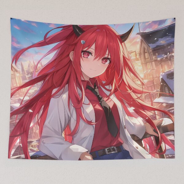 Item preview, Kotori Itsuka Date A Live Anime Girl Waifu Demon City Sunset Red Charm designed and sold by CarlosBender.