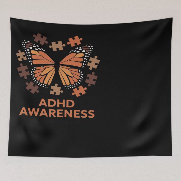 Item preview, ADHD Awareness Month ADHD Orange butterfly Neurodiversity designed and sold by Eskomeranola.