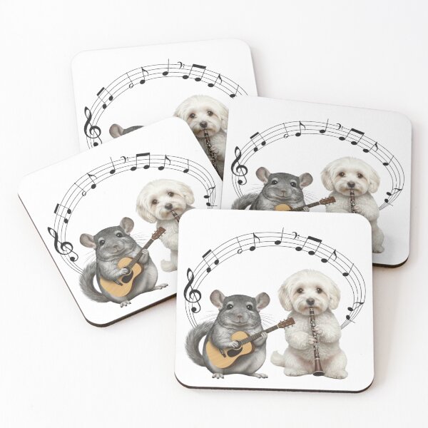 Item preview, The Musical Chinchilla guitarist and Maltipoo clarinetist duo designed and sold by vwagenet.