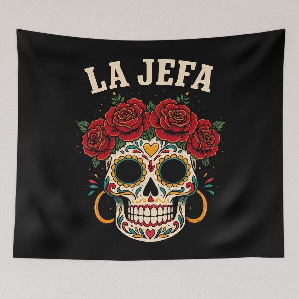 Item preview, Sugar Skull La Jefa Women Dia De Los Muertos Mexican designed and sold by MarionCharleen.