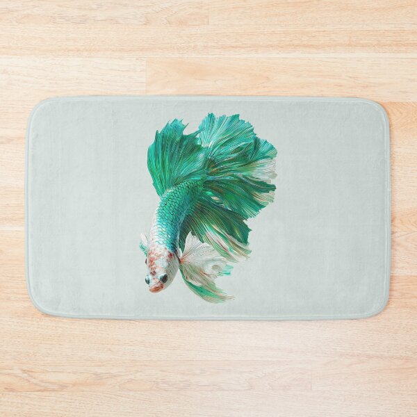 Item preview, Seafoam Green White Betta Siamese Fighting Fish with Butterfly Pattern Fins designed and sold by meganohm.