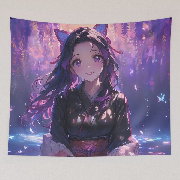 Item preview, Kanao Tsuyuri Demon Slayer Anime Girl Wisteria Moonlit Sakura Fantasy Aura designed and sold by CarlosBender.
