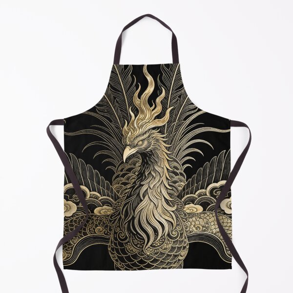 Item preview, Divine Golden Phoenix Portrait with Auspicious Clouds designed and sold by zzz888.