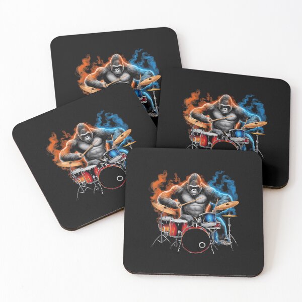 Item preview, Gorilla Drumming Gorilla Playing Drums Drummer designed and sold by BrandyMartha.