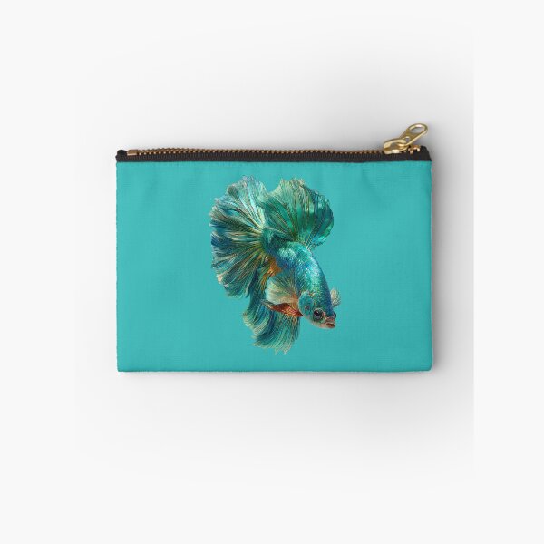 Item preview, Teal Rainbow Betta Siamese Fighting Fish with Vibrant Multicolor Fins Halfmoon Veiltail designed and sold by meganohm.