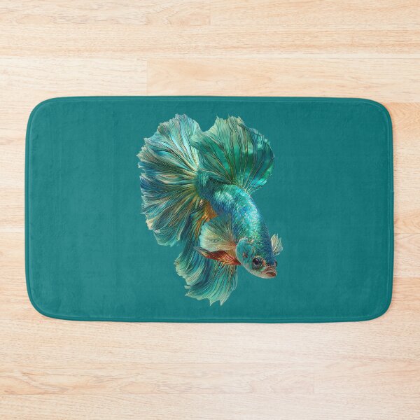 Item preview, Teal Rainbow Betta Siamese Fighting Fish with Vibrant Multicolor Fins Halfmoon Veiltail designed and sold by meganohm.