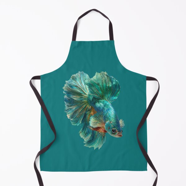 Item preview, Teal Rainbow Betta Siamese Fighting Fish with Vibrant Multicolor Fins Halfmoon Veiltail designed and sold by meganohm.
