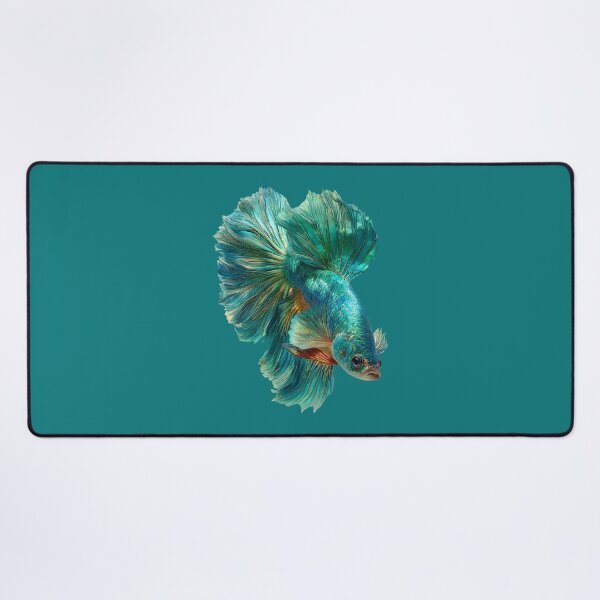 Item preview, Teal Rainbow Betta Siamese Fighting Fish with Vibrant Multicolor Fins Halfmoon Veiltail designed and sold by meganohm.