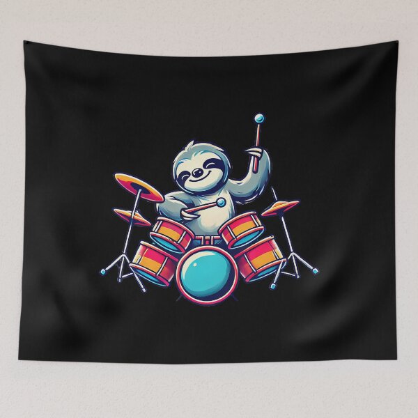 Item preview, Cute Sloth Playing Drums Sloths Drummer Music designed and sold by EstherDiane.