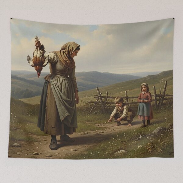Item preview, Serie countryside 1/3 - The Young Fowlers Classic Rural Life Painting designed and sold by KiwiRider.