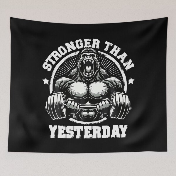 Item preview, Stronger Than Yesterday Weightlifting Gym Quotes Gym Fitness designed and sold by CandyceMillie.