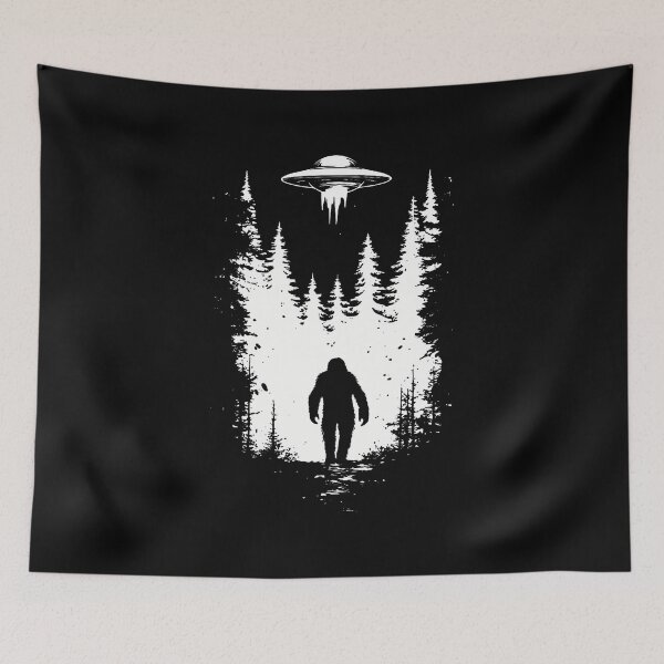 Item preview, Ufo Beams Up Bigfoot Funny designed and sold by JenniferJanice.