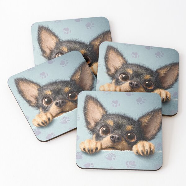 Item preview, Russian Toy Terrier Peeking over Wall 01 designed and sold by Elisabeth Lucas.