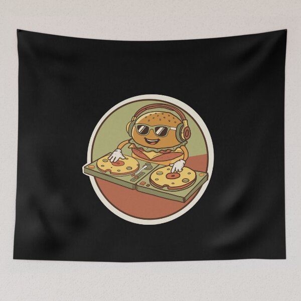 Item preview, Burger DJ Funny Food Humor “Spin The Cheese” Music Lover T-Shirt designed and sold by Popstudio85.