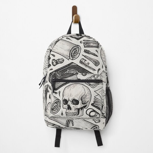 Item preview, Y2K Tech Skulls Seamless Pattern Black and White designed and sold by saiful020.