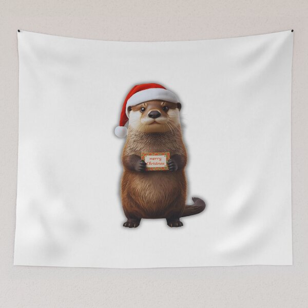 Item preview, Santa Claus Otter Digital ART– Fun Holiday Wildlife Design designed and sold by Otterly Cute.