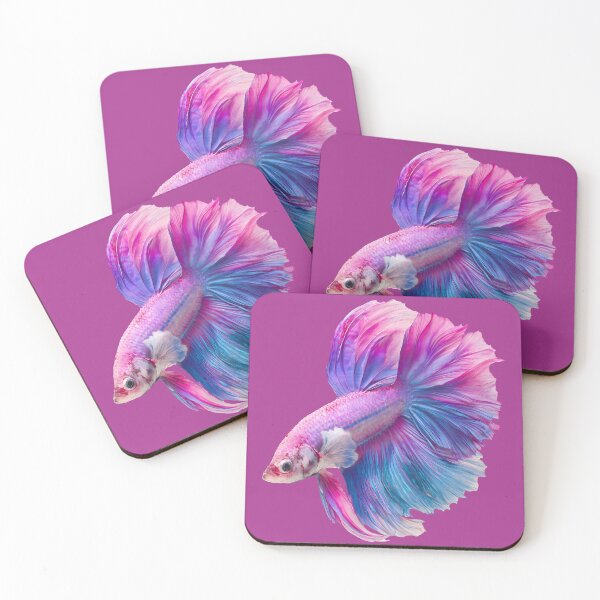 Item preview, Pink & Blue Pastel Marble Halfmoon Betta Cotton Candy Betta Siamese Fighting Fish designed and sold by meganohm.