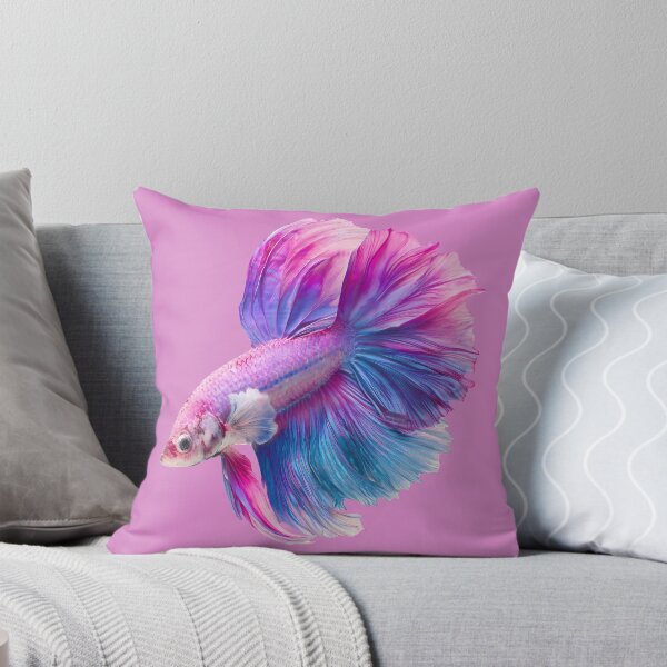 Item preview, Pink & Blue Pastel Marble Halfmoon Betta Cotton Candy Betta Siamese Fighting Fish designed and sold by meganohm.