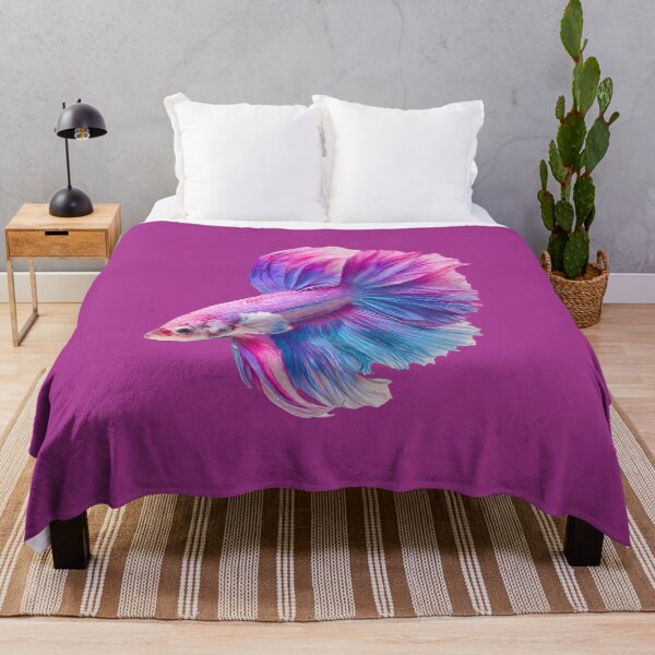 Item preview, Pink & Blue Pastel Marble Halfmoon Betta Cotton Candy Betta Siamese Fighting Fish designed and sold by meganohm.
