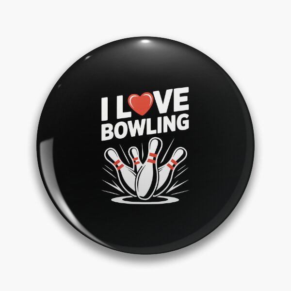 Item preview, I Love Bowling Enthusiast Pin designed and sold by JenniferJanice.