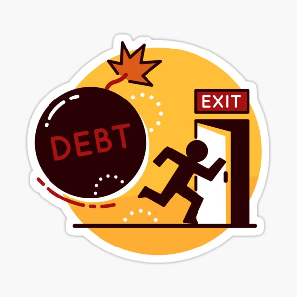 "Debt Runaway" Sticker for Sale by praaf Redbubble