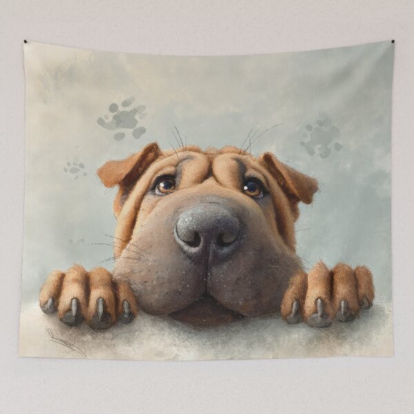 Item preview, Shar Pei Peeking over Wall 01 designed and sold by Elisabeth Lucas.