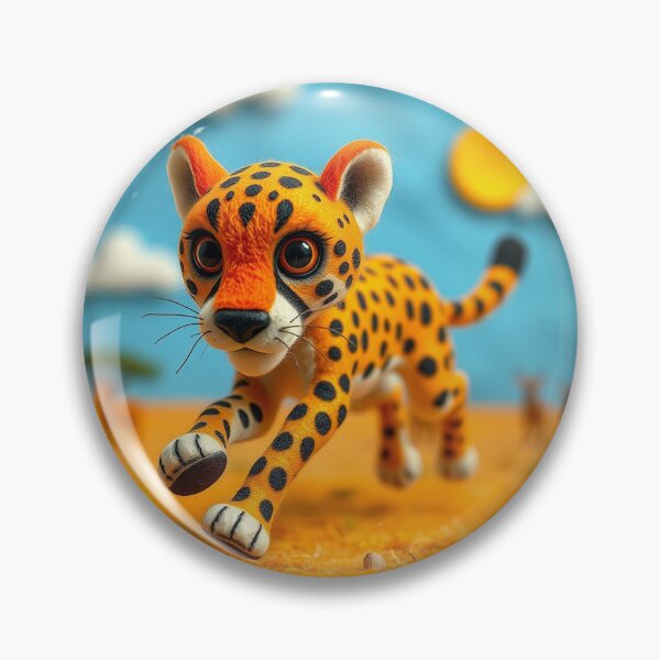 Item preview, Felted Friends Charlie Cheetah in action designed and sold by CuddleFish Creations.
