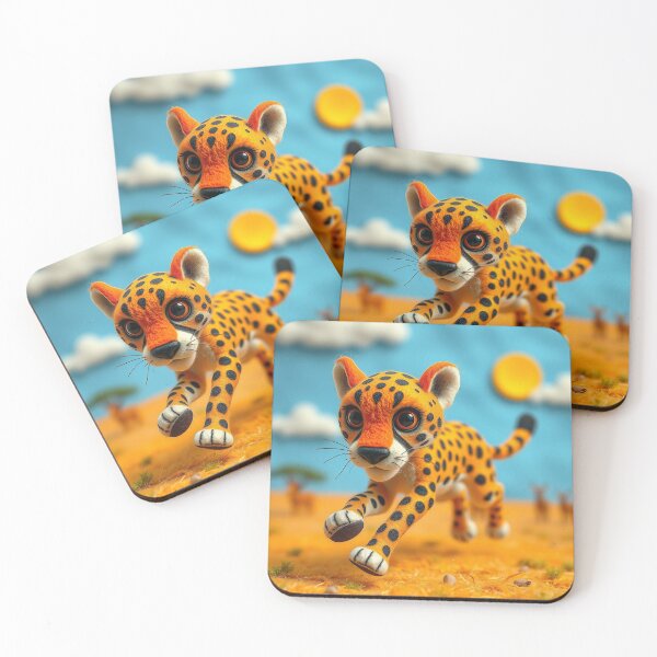 Item preview, Felted Friends Charlie Cheetah in action designed and sold by CuddleFish Creations.