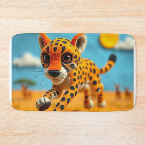 Item preview, Felted Friends Charlie Cheetah in action designed and sold by CuddleFish Creations.