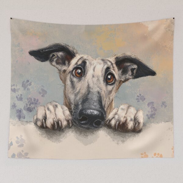 Item preview, Sloughi Peeking over Wall 01 designed and sold by Elisabeth Lucas.
