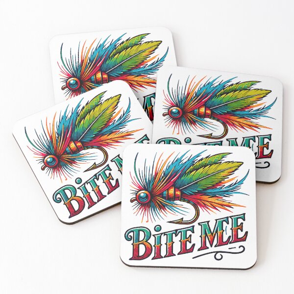 Item preview, Funny Bite Me fishing lure fishhook with colorful feathering. designed and sold by Embers & Incense Co..