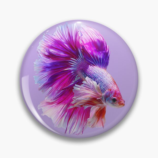 Item preview, Electric Rose Betta Siamese Fighting Fish with Bright Pink and Violet Fins Rosetail Halfmoon with Lavender designed and sold by meganohm.