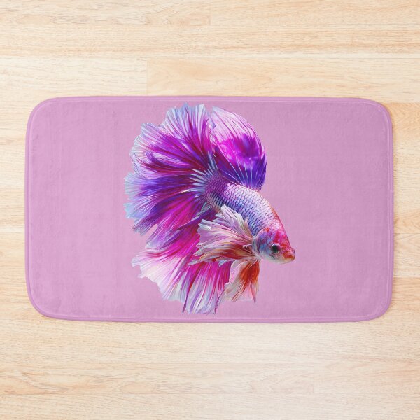 Item preview, Electric Rose Betta Siamese Fighting Fish with Bright Pink and Violet Fins Rosetail Halfmoon with Lavender designed and sold by meganohm.