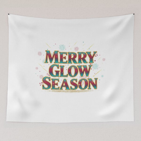 Item preview, Merry Glow Season, Festive Firework Glow Typography Christmas Design designed and sold by Aarvya Fashion Club ( A.F.C ).